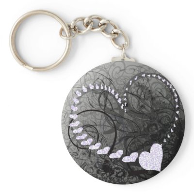 Lavender Heart Swirls Key Chains