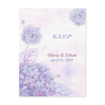 Lavender Hydrangeas Wedding Response Postcards