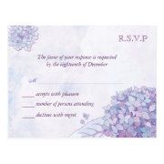 Lavender Hydrangeas Wedding RSVP Cards (4.25x5.6) Post Card