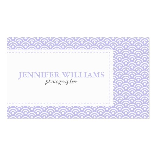 Lavender Japanese Seigaiha Pattern Business Card (front side)