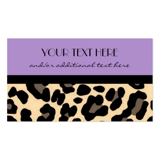 Lavender Leopard Business Card Template (front side)