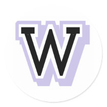 lavender letter W Sticker