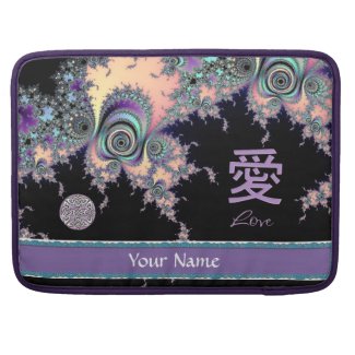 Lavender Love Symbol Chinese Character Sleeve For MacBooks