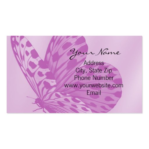 Lavender Monarch Butterfly Business Card (front side)