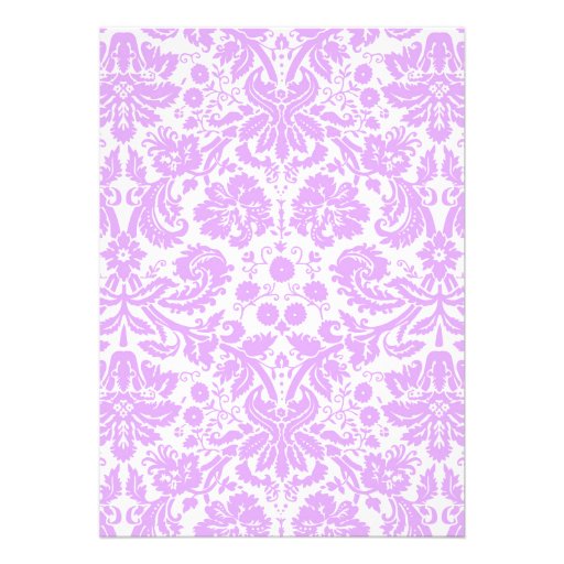 Lavender Monogram Damask Wedding Invitations