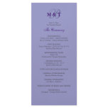 Lavender Monogram Wedding Program Rack Cards