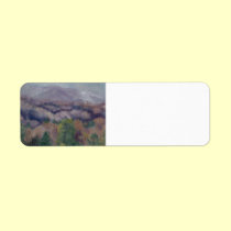 lavender mountains painting by  Gwen Billips labels
