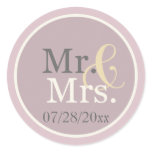 Lavender Mr. & Mrs. Favor stickers