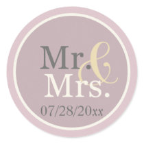 Lavender Mr. & Mrs. Favor Stickers