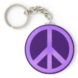 Lavender on Dark Purple Peace Sign Key Chains