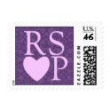 Lavender On Purple Heart RSVP Stamp stamp