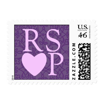 Lavender On Purple Heart RSVP Stamp