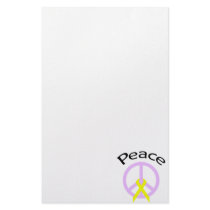 Lavender Peace Word & Ribbon Customized Stationery