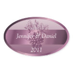 Lavender Personalized Wine Labels Oval Stickers