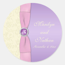 Lavender, Pink, and Ivory 1.5" Round Sticker