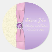 Lavender, Pink, and Ivory 3" Round Sticker