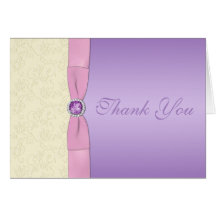 Lavender, Pink, and Ivory Alternate Thank You Card