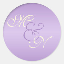 Lavender, Pink, and Ivory Monogrammed 1.5" Sticker