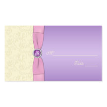 Lavender, Pink, and Ivory Placecards Business Card Template