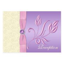 Lavender, Pink and Ivory Reception Card Business Card