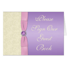 Lavender, Pink, and Ivory Reception Table Card