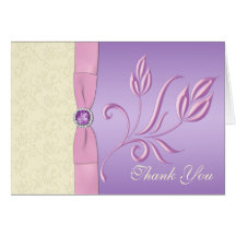Lavender, Pink, and Ivory Thank You Card