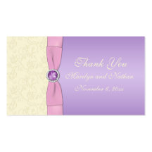 Lavender, Pink, and Ivory Wedding Favor Tag Business Card