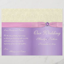 Lavender, Pink, and Ivory Wedding Program Full Color Flyer