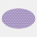 Lavender Polka Dots Oval Sticker
