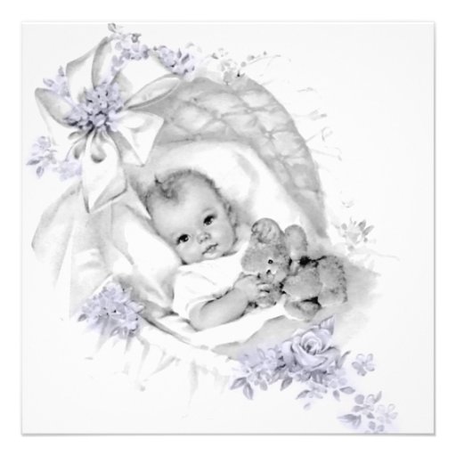 Lavender Purple Baby Girl Shower Invites