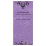 Lavender Purple Chandelier Floral Wedding Program rack cards
