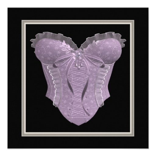 Lavender Purple Corset Bridal Shower Custom Announcement