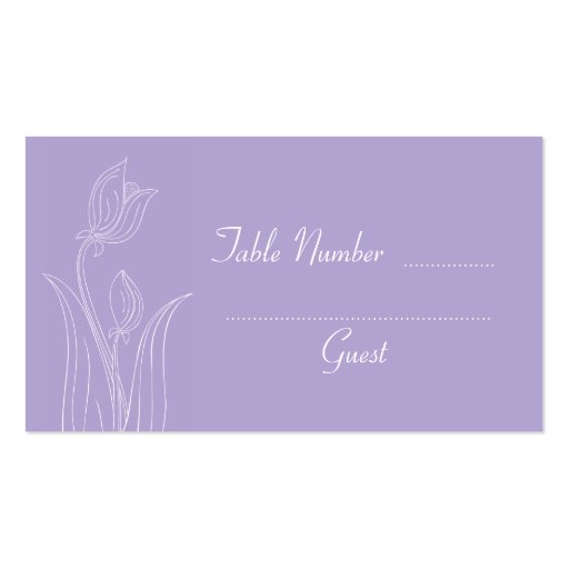 Lavender Purple Custom Wedding Table Place Cards Business Card Template (front side)