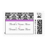 Lavender Purple Damask Black/White stamps