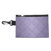 Lavender Purple Damask Pattern Accessory Bag