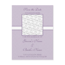 Lavender Purple Eggshell Save the Date Postcard