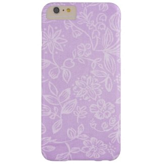 Lavender Purple Floral Fabric Pattern Barely There iPhone 6 Plus Case