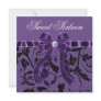 Lavender Purple Glitter Sweet Sixteen Birthday Personalized Announcement
