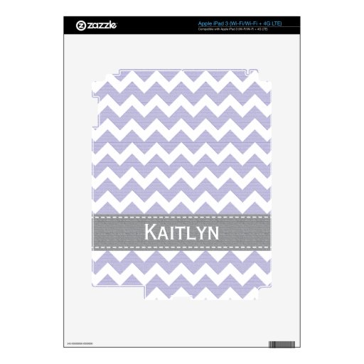 Lavender Purple Gray Chevron iPad 3 Skin