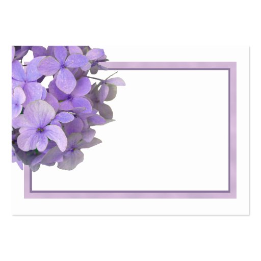 Lavender Purple Hydrangea Blank Place Cards Business Cards (front side)