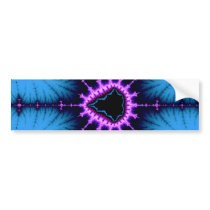 Lavender Purple Mandelbrot Cross on Blue Bumper Sticker