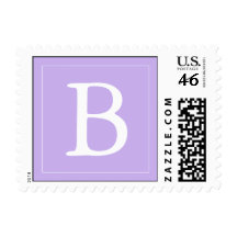 Lavender Purple Monogrammed Postage Stamp