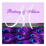 Lavender & Purple Peacock Wedding Invitations