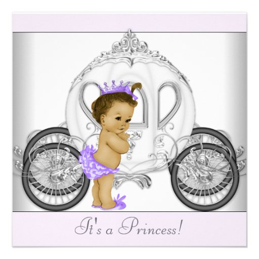 Lavender Purple Princess Baby Shower Custom Invite