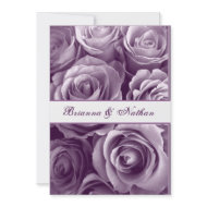 LAVENDER PURPLE Rose Bouquet Wedding Invitation invitation