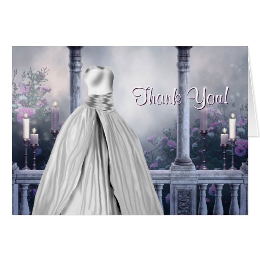 Lavender Purple Rose Quinceanera Thank You Cards Zazzle