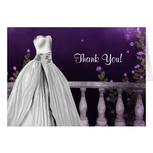 Lavender Purple Roses Quinceanera Thank You Cards Zazzle