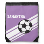 Lavender Purple Soccer Stripes Backpacks