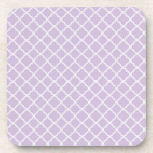 Lavender Quatrefoil Beverage Coaster