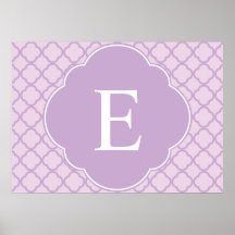 Lavender Quatrefoil Custom Monogram Print